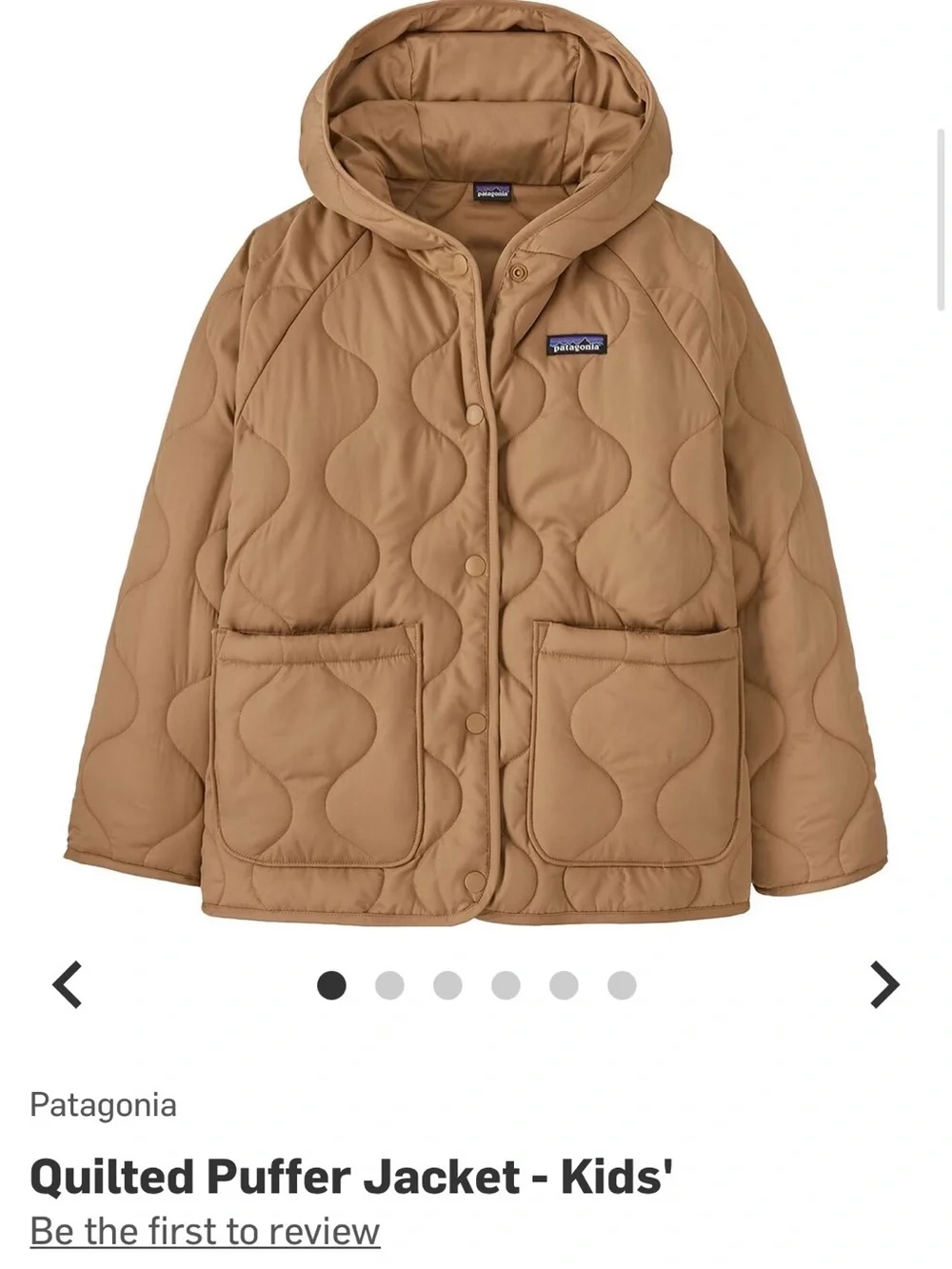 Patagonia Kids' Quilted Puffer Jacket - Tan size M or 10